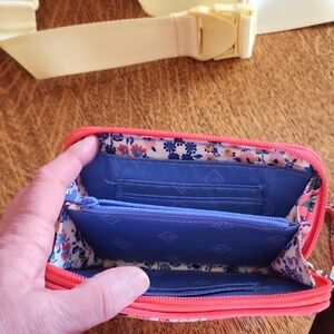 Vera Bradley Floral Wallet with Coral and Blue Accents